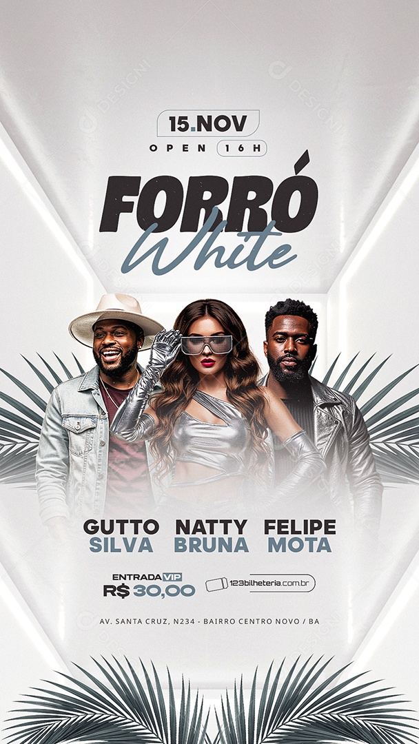 Story Flyer Próximos Shows Forró White Social Media PSD Editável