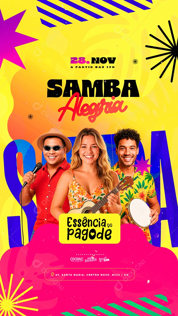 Story Flyer Próximos Shows Samba Alegria Social Media PSD Editável