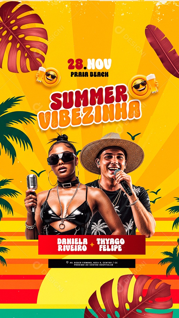 Story Flyer Próximos Shows Summer Vibezinha Social Media PSD Editável