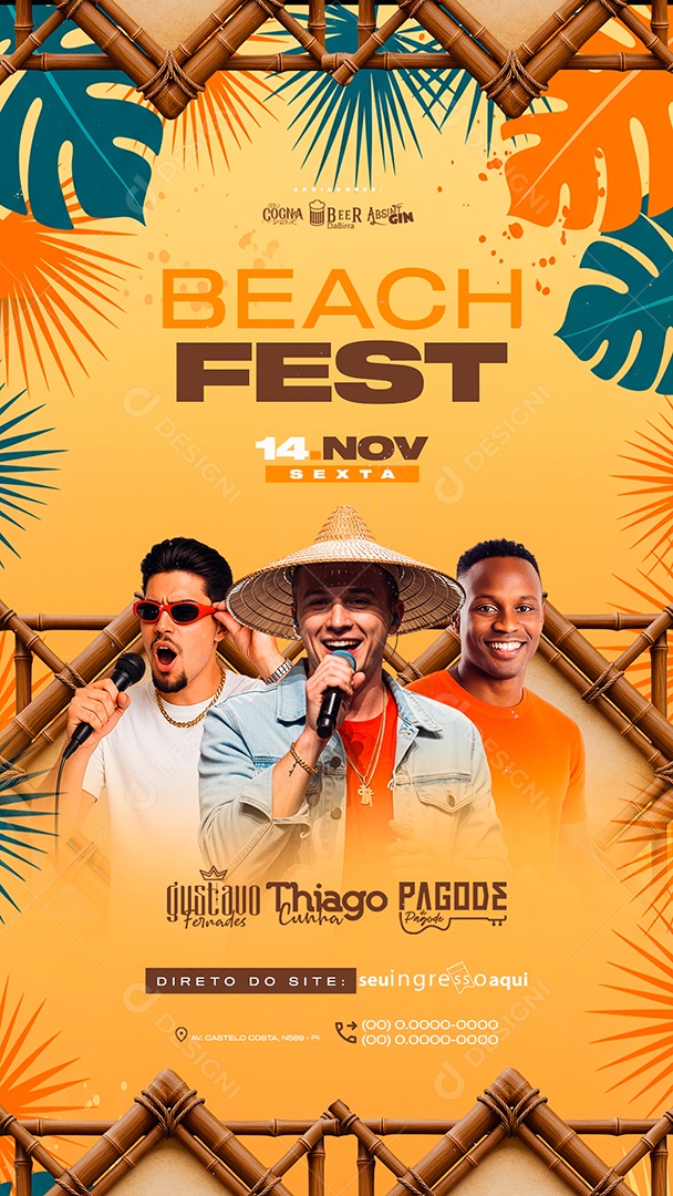 Story Flyer Próximos Shows Beach Fest Social Media PSD Editável
