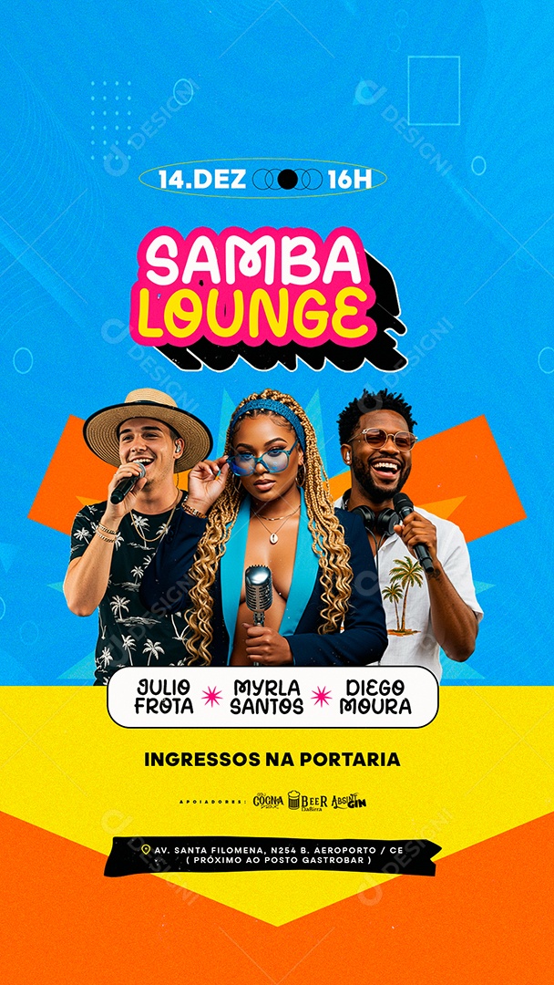 Story Flyer Próximos Shows Samba Lounge Social Media PSD Editável