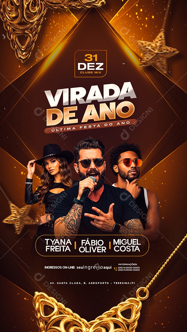Story Flyer Próximos Shows Virada de Ano Última Festa do Ano Social Media PSD Editável