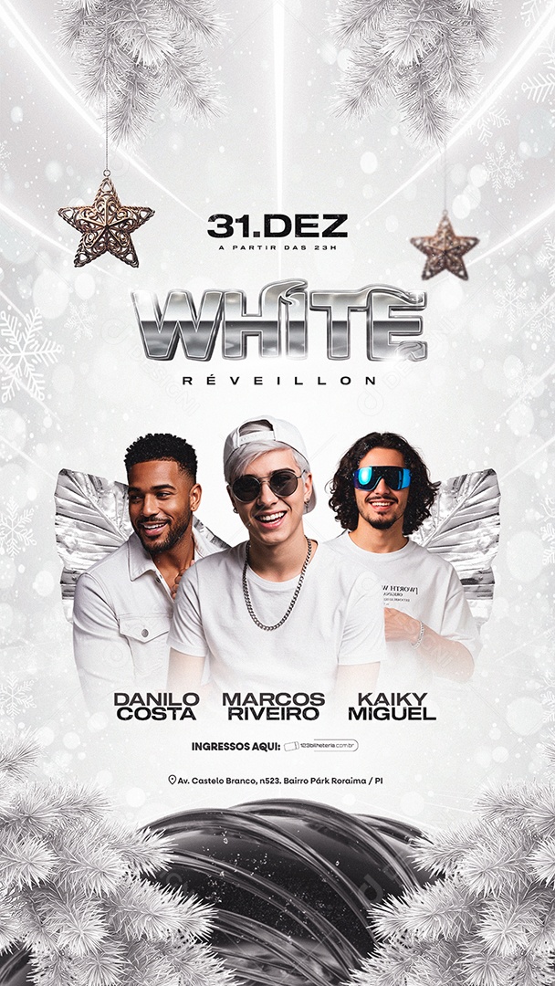Story Flyer Próximos Shows Réveillon White Social Media PSD Editável
