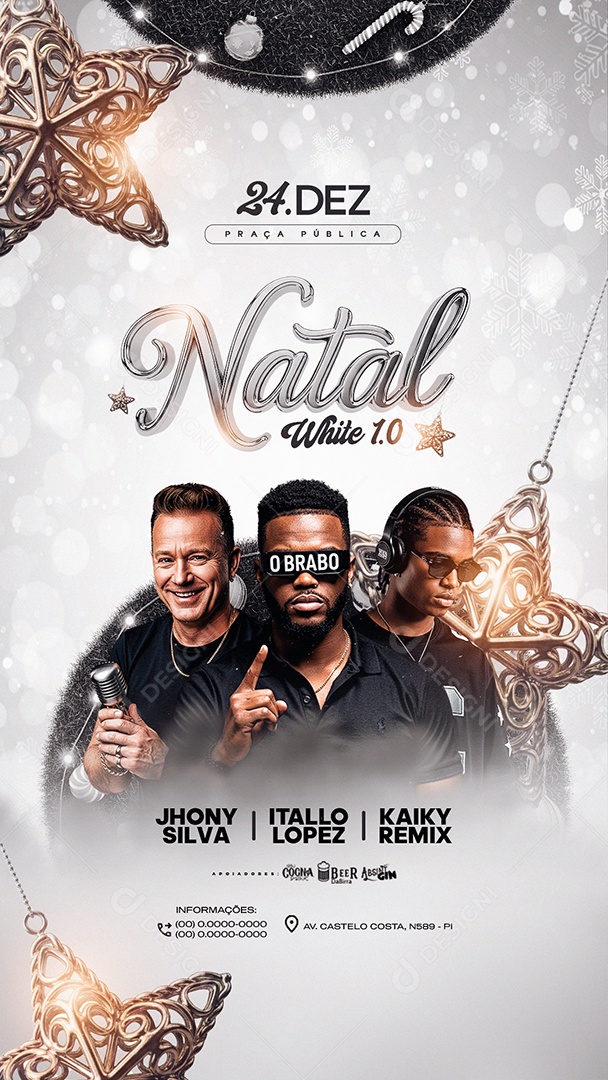 Story Flyer Próximos Shows Natal White Social Media PSD Editável