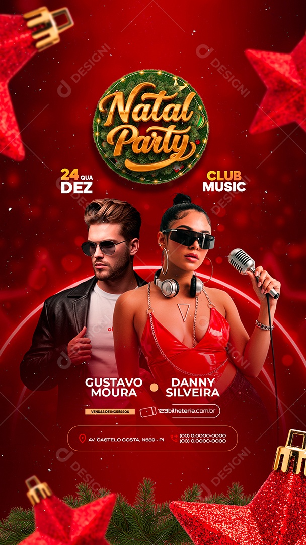 Story Flyer Próximos Shows Natal Party Social Media PSD Editável