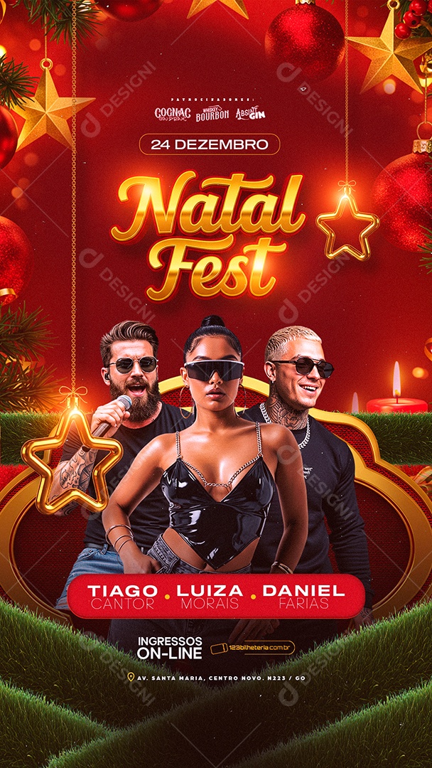 Story Flyer Próximos Shows Natal Fest Social Media PSD Editável
