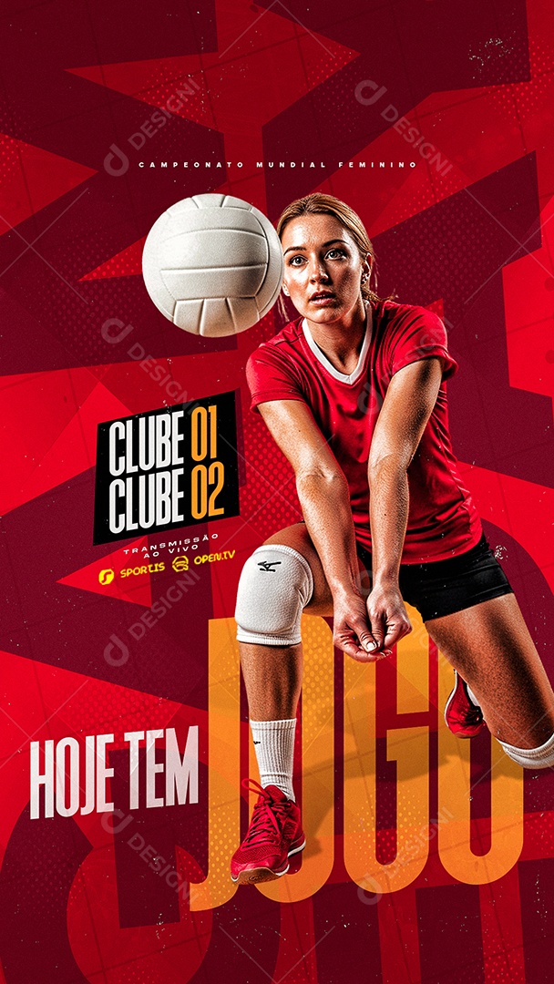 Story Campeonato Mundial Feminino Hoje Tem Jogo Social Media PSD Editável