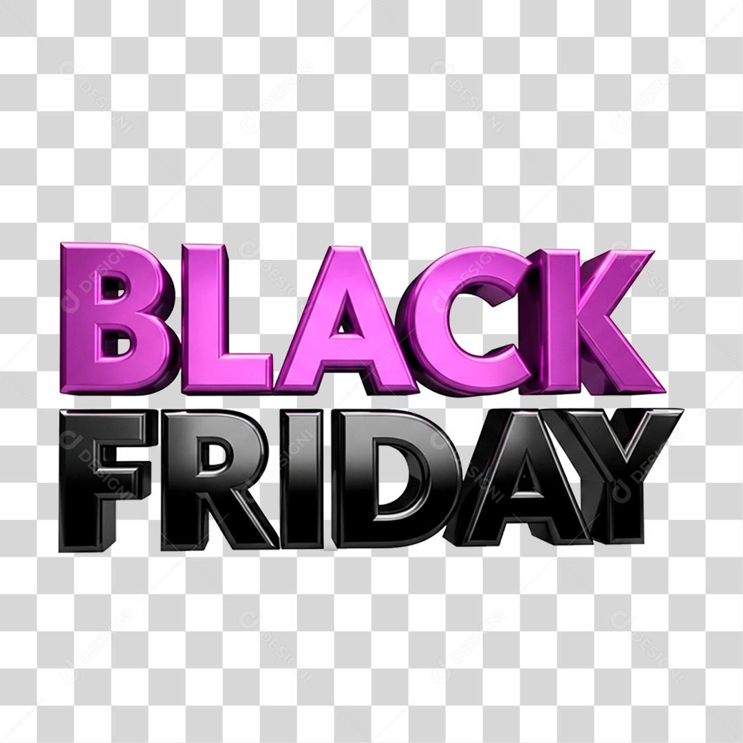 Selo 3D Black Friday para Composição PNG Transparente