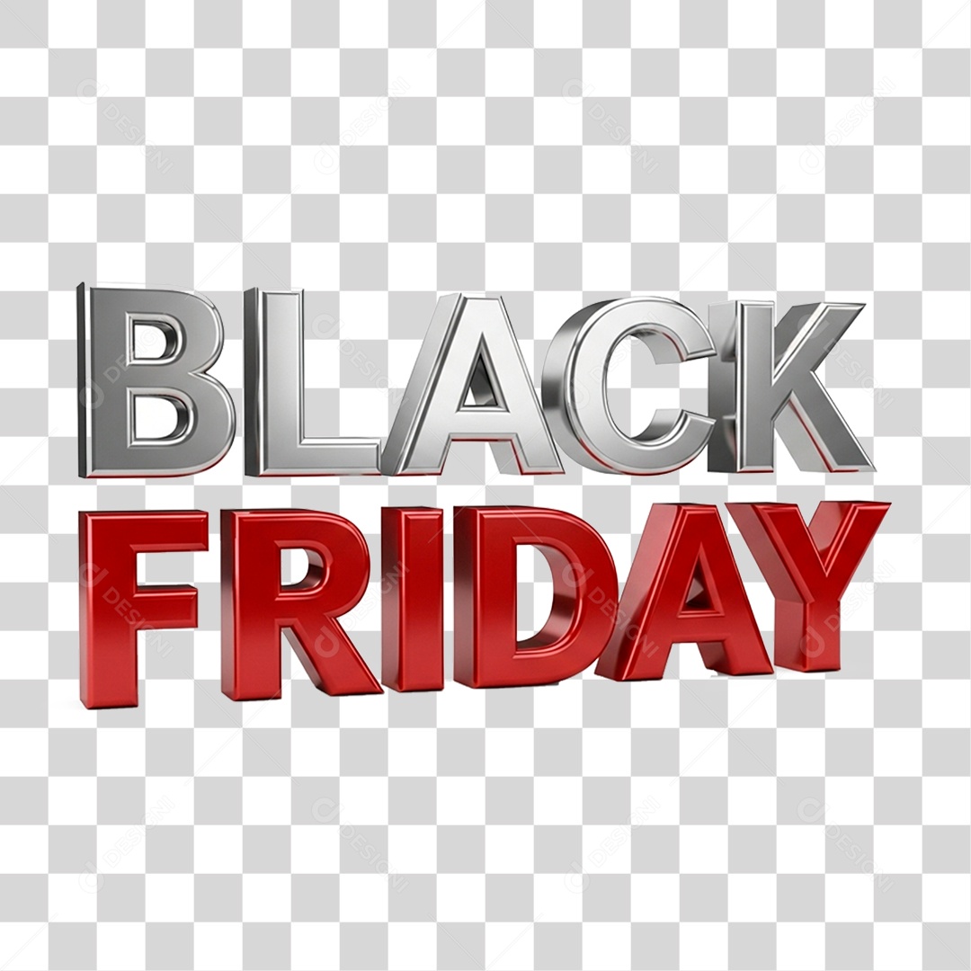 Selo 3D Black Friday para Composição PNG Transparente