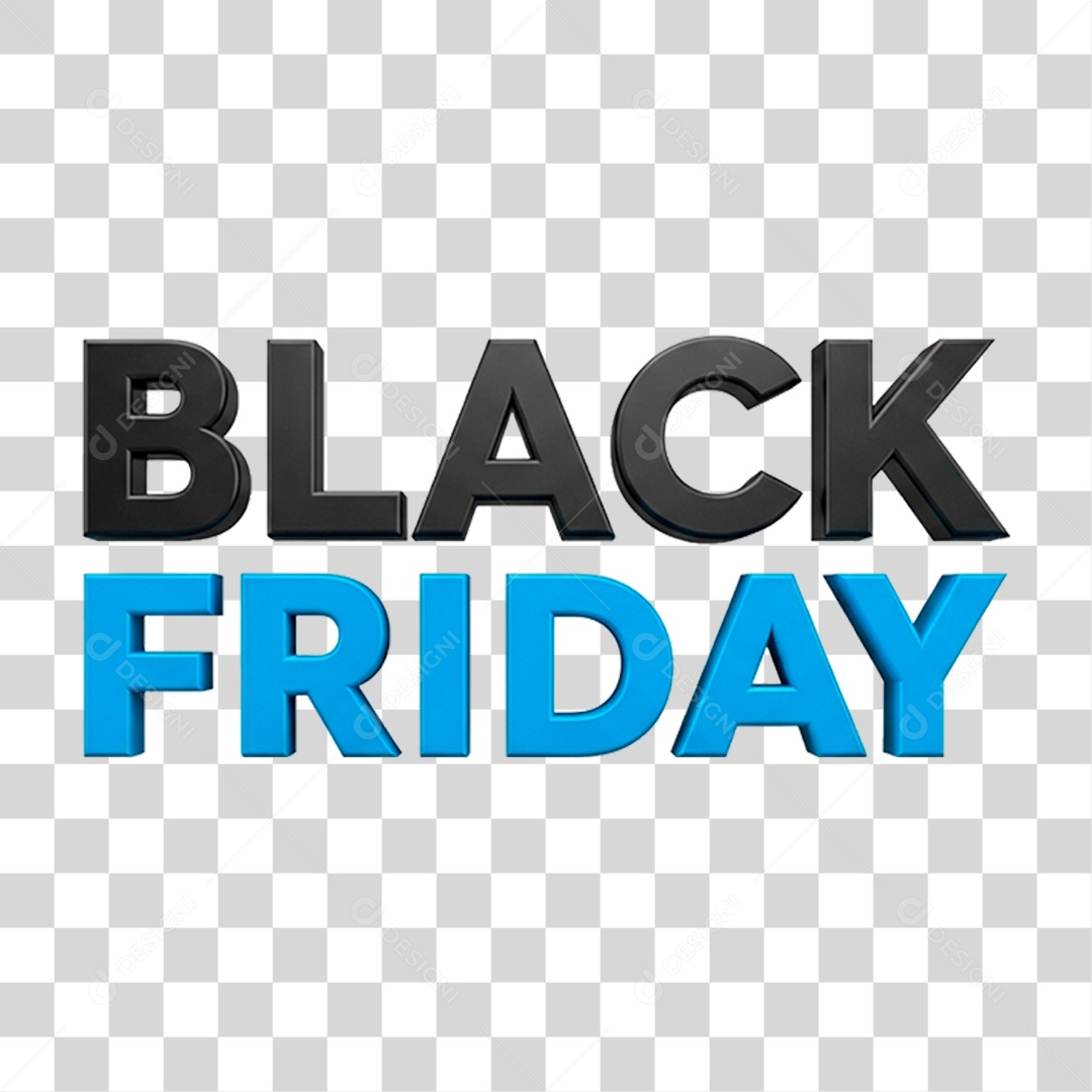 Selo 3D Black Friday para Composição PNG Transparente
