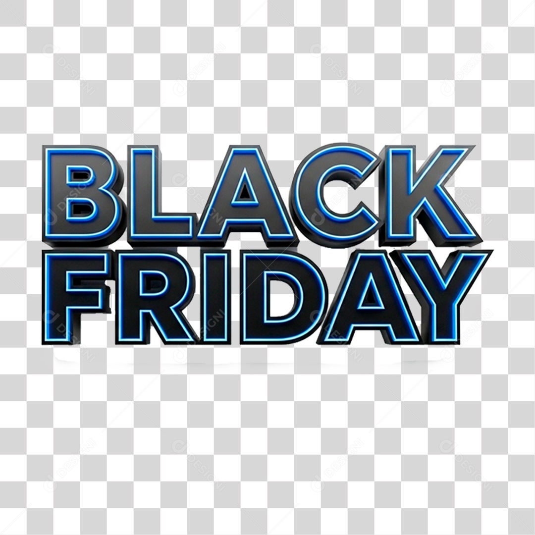 Selo 3D Black Friday para Composição PNG Transparente
