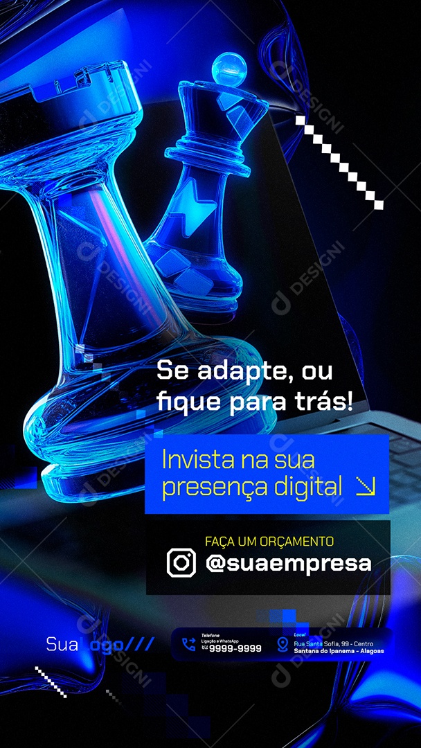 Story Marketing Digital Se Adapte Social Media PSD Editável