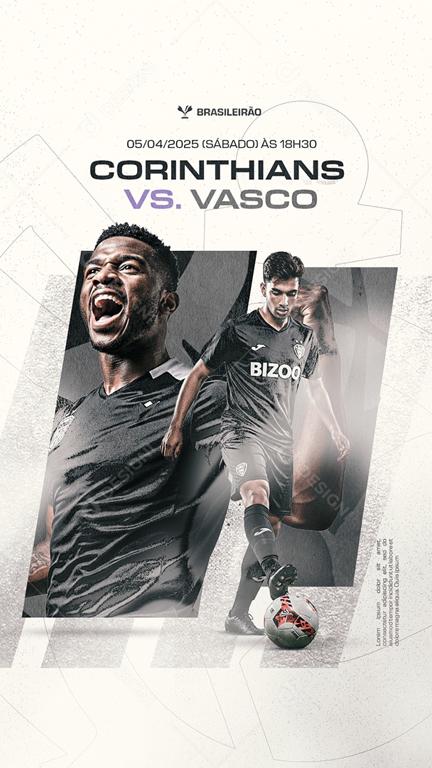 Story Brasileirão Corinthians VS Vasco Social Media PSD Editável
