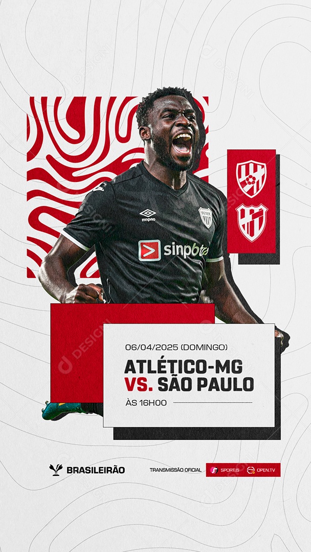 Story Brasileirão Atlético-MG VS São Paulo Social Media PSD Editável