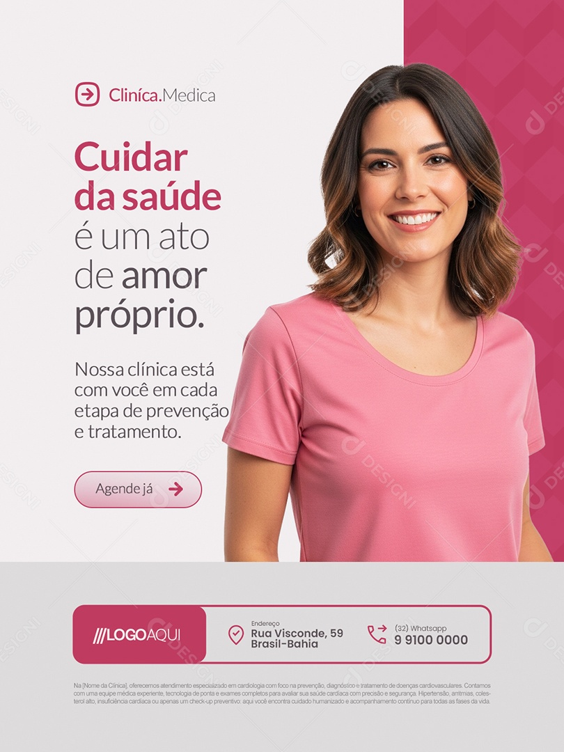 Clínica Médica Cuidar da Saúde é Um Ato de Amor Próprio Social Media PSD Editável