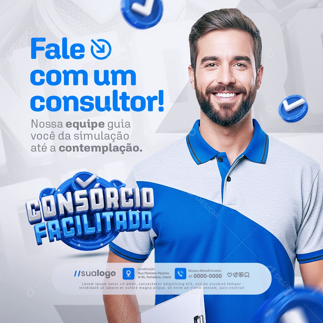 Consorcio Facilitado Fale com Um Consultor Social Media PSD Editável