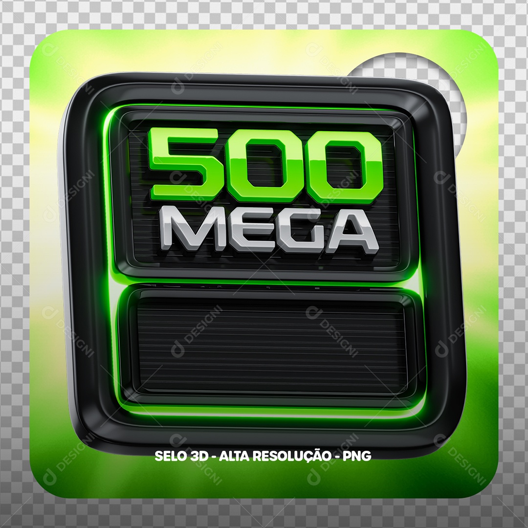 Internet Selo 3D 500 Mega para Composição PSD