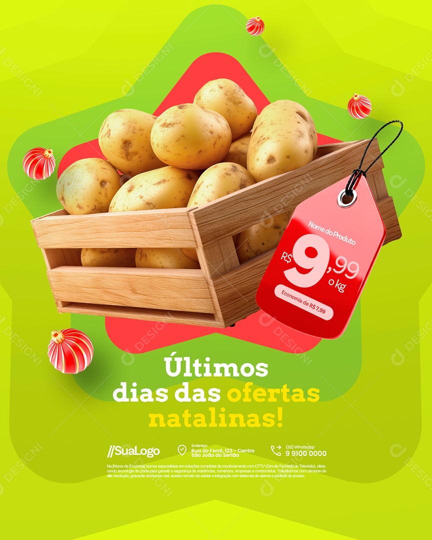 Hortifruti Batata Últimos Dias das Ofertas Natalinas Social Media PSD Editável