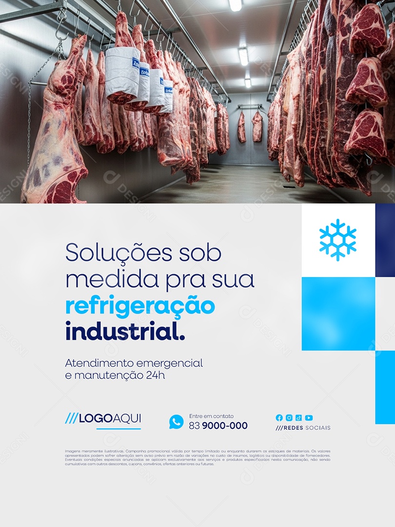 Climatização Soluções Sob Medida pra Sua Refrigeração Industrial Social Media PSD Editável