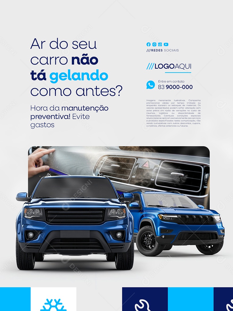 Climatização Ar do Seu Carro Não Tá Gelando Como Antes Social Media PSD Editável