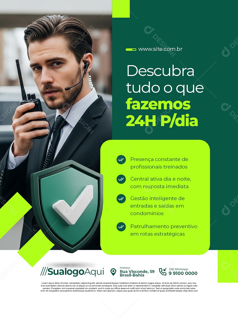 Segurança Descubra Tudo o Que Fazemos Social Media PSD Editável