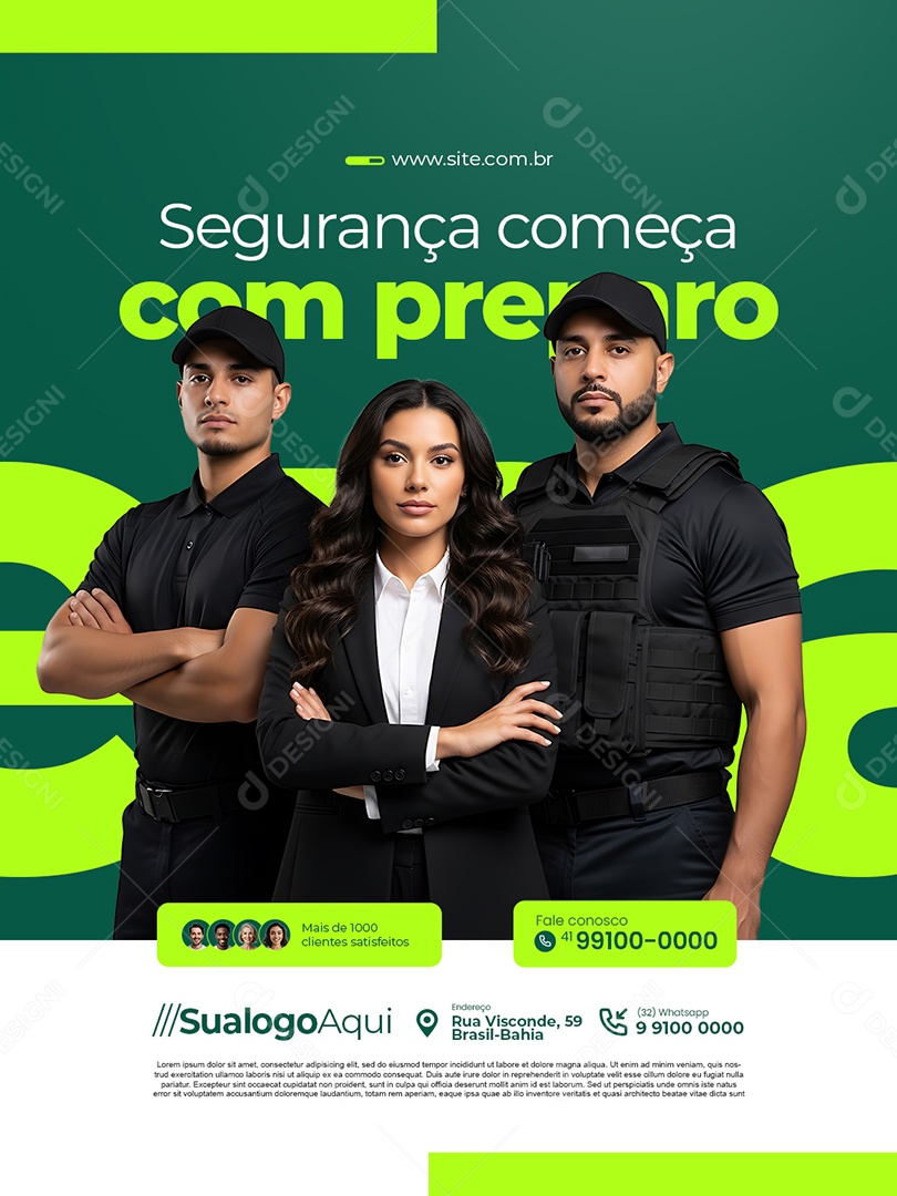 Segurança Começa com Preparo Social Media PSD Editável
