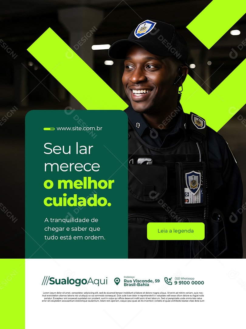 Segurança Seu Lar Merece o Melhor Cuidado Social Media PSD Editável