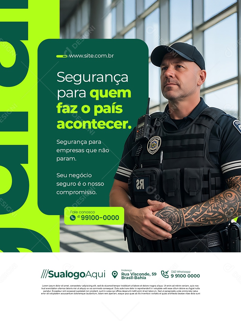 Segurança para Quem Faz o País Acontecer Social Media PSD Editável