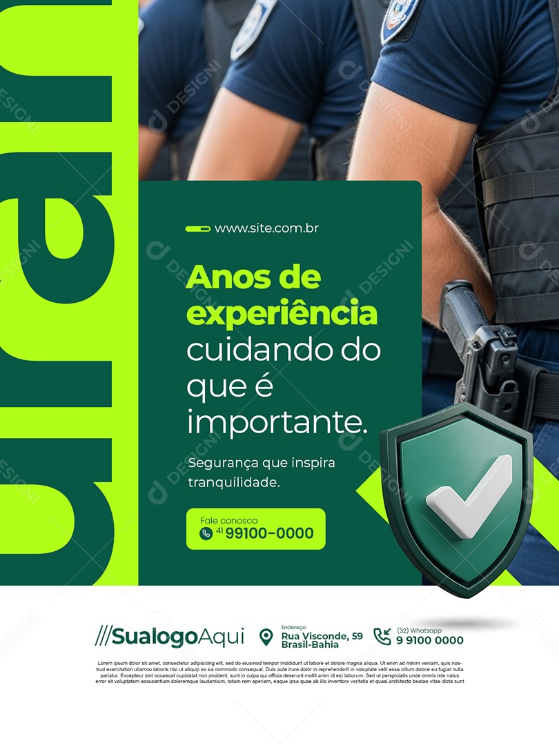 Segurança Anos de Experiência Social Media PSD Editável