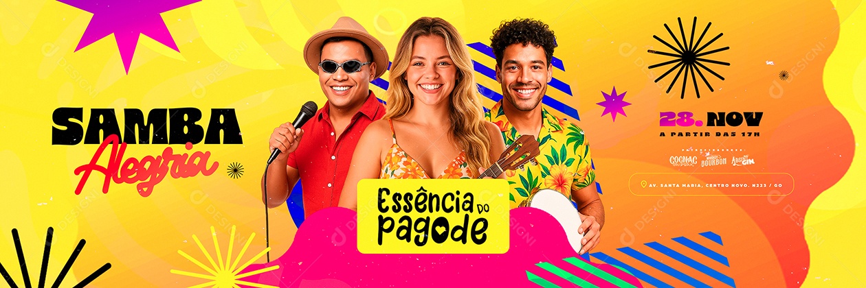 Carrossel Flyer Próximos Shows Samba Alegria Social Media PSD Editável