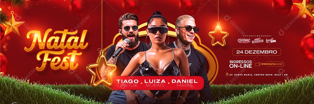 Carrossel Flyer Próximos Shows Natal Fest Social Media PSD Editável