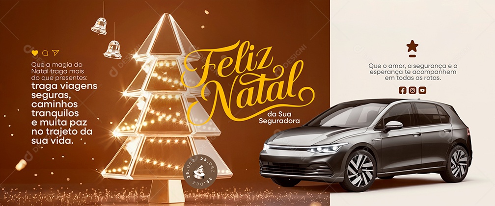 Carrossel Feliz Natal 25 de Dezembro Concessionária de Carro Social Media PSD Editável