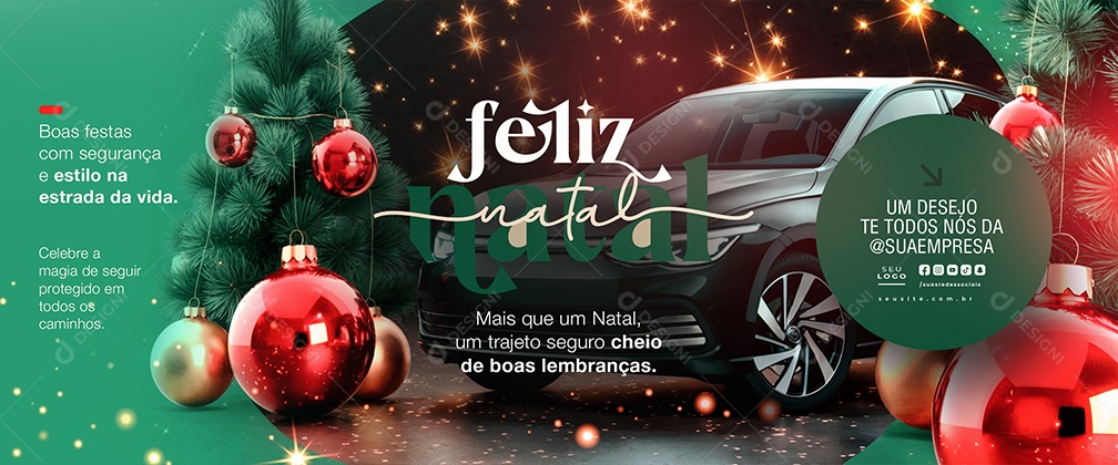 Carrossel Feliz Natal 25 de Dezembro Concessionária de Carro Social Media PSD Editável