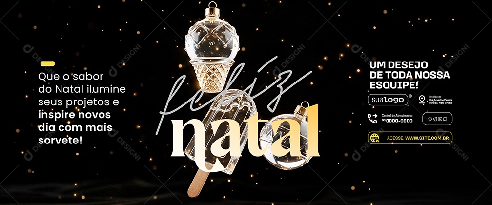 Carrossel Feliz Natal 25 de Dezembro Sorveteria Social Media PSD Editável