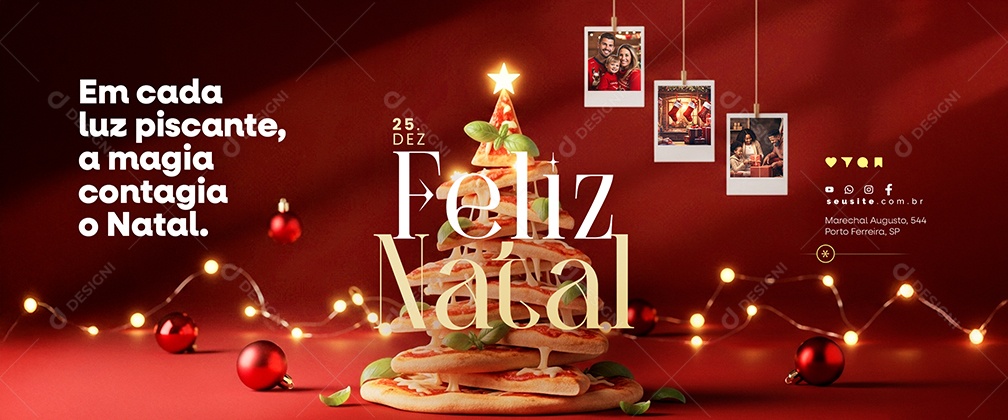 Carrossel Feliz Natal 25 de Dezembro Em Cada Luz Piscante Social Media PSD Editável