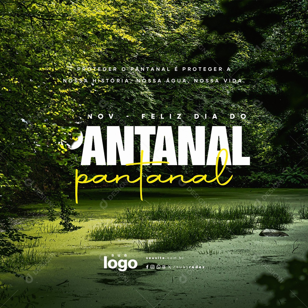 Feliz Dia do Pantanal 12 de Novembro Social Media PSD Editável