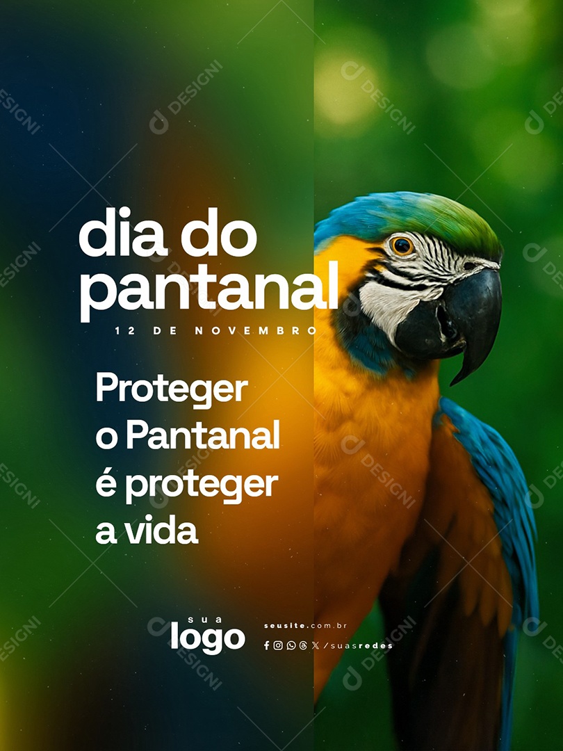 Dia do Pantanal 12 de Novembro Social Media PSD Editável