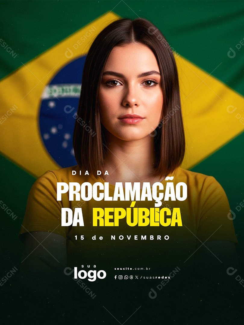 Dia da Proclamação da República 15 de Novembro Social Media PSD Editável