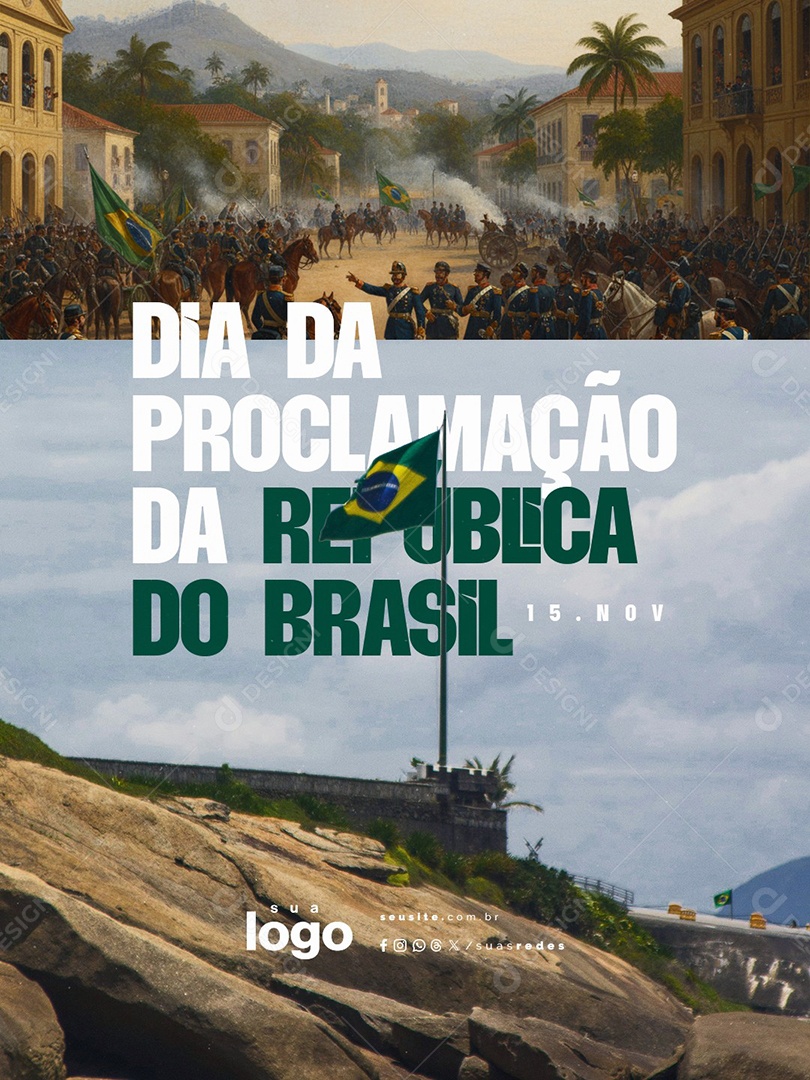 Dia da Proclamação da República 15 de Novembro Social Media PSD Editável