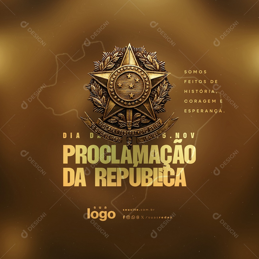 Dia da Proclamação da República 15 de Novembro Social Media PSD Editável