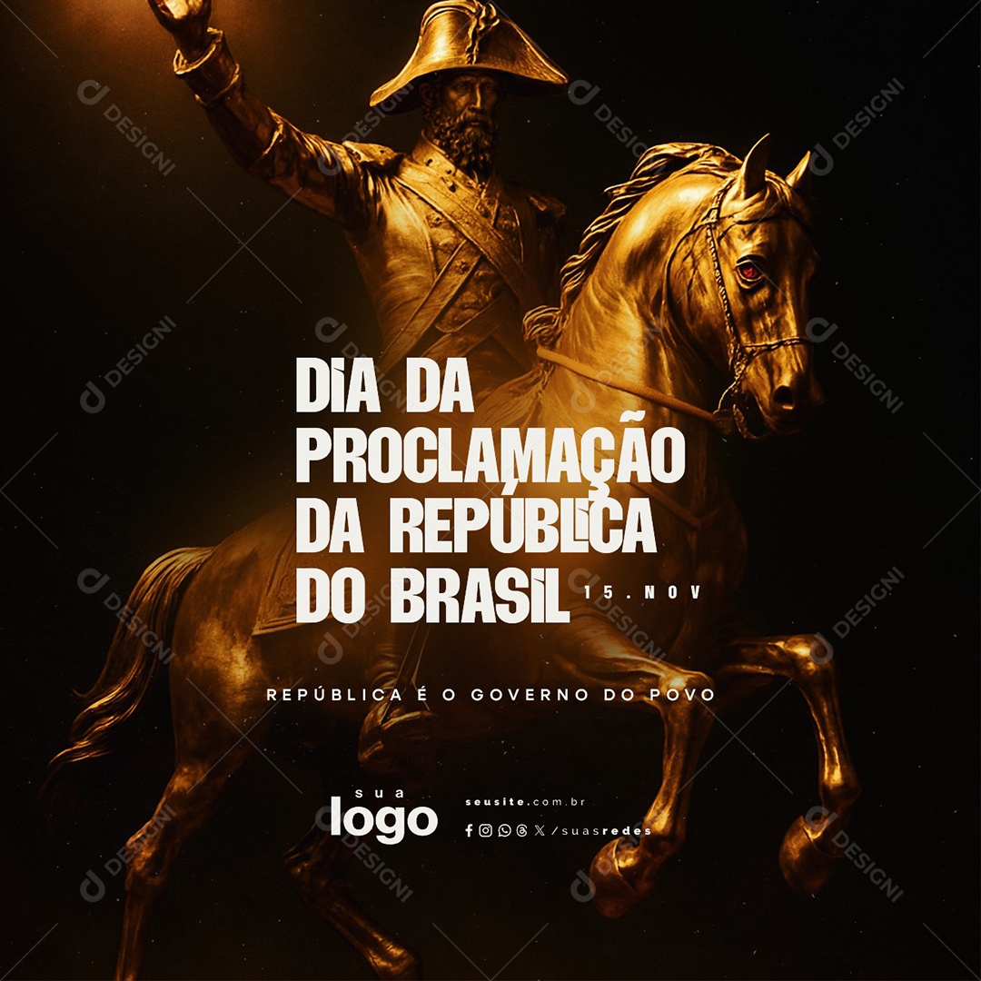 Dia da Proclamação da República 15 de Novembro Social Media PSD Editável