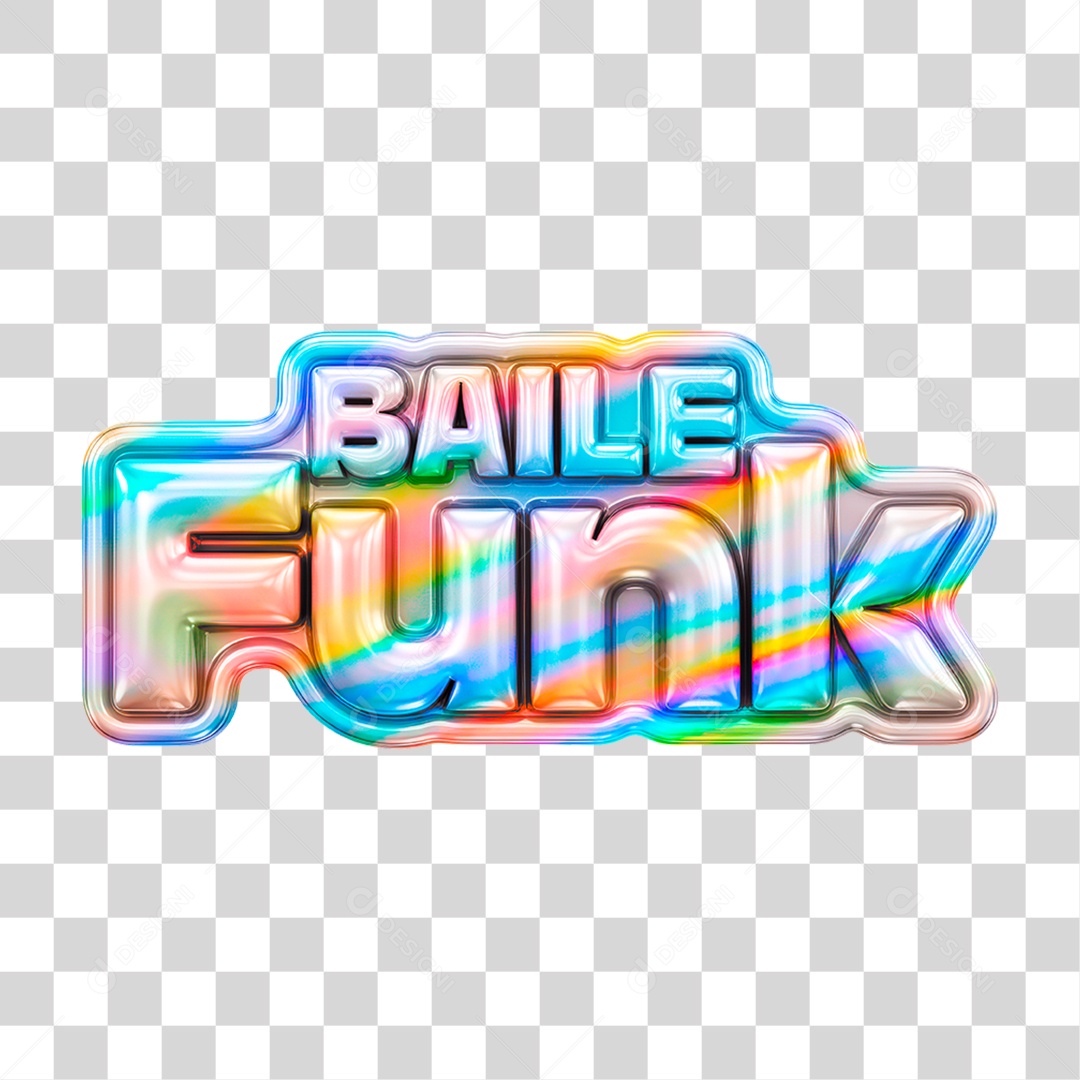 Selo 3D Baile Funk para Composição PNG Transparente