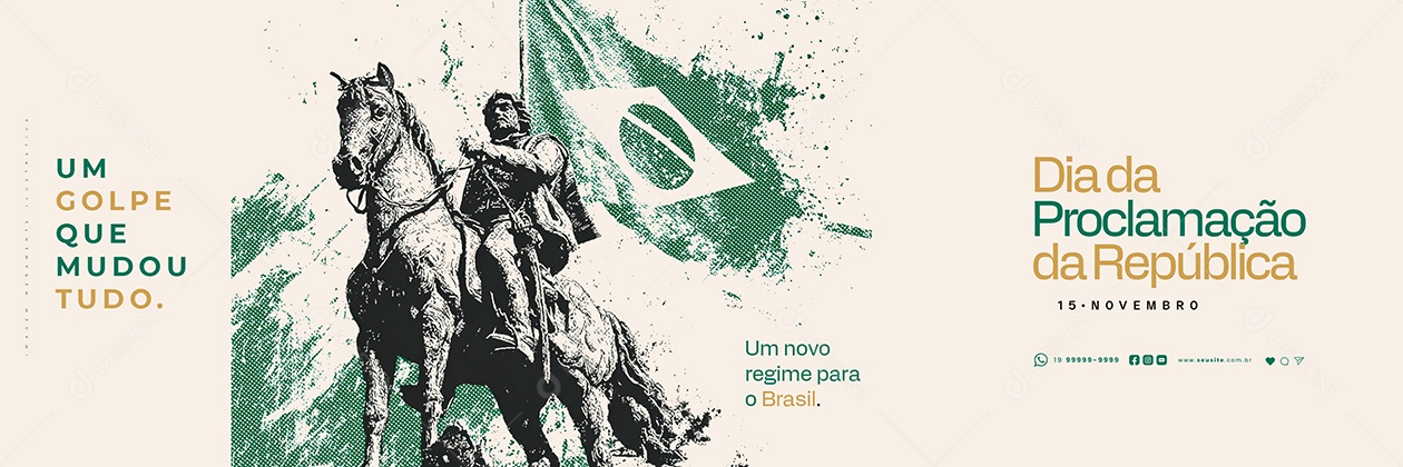 Carrossel Dia da Proclamação da República 15 de Novembro Social Media PSD Editável