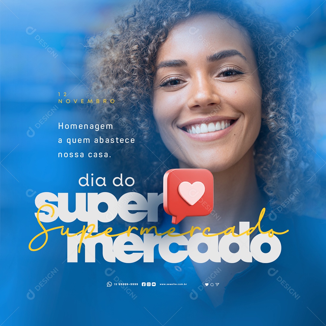 Dia do Supermercado 12 de Novembro Social Media PSD Editável