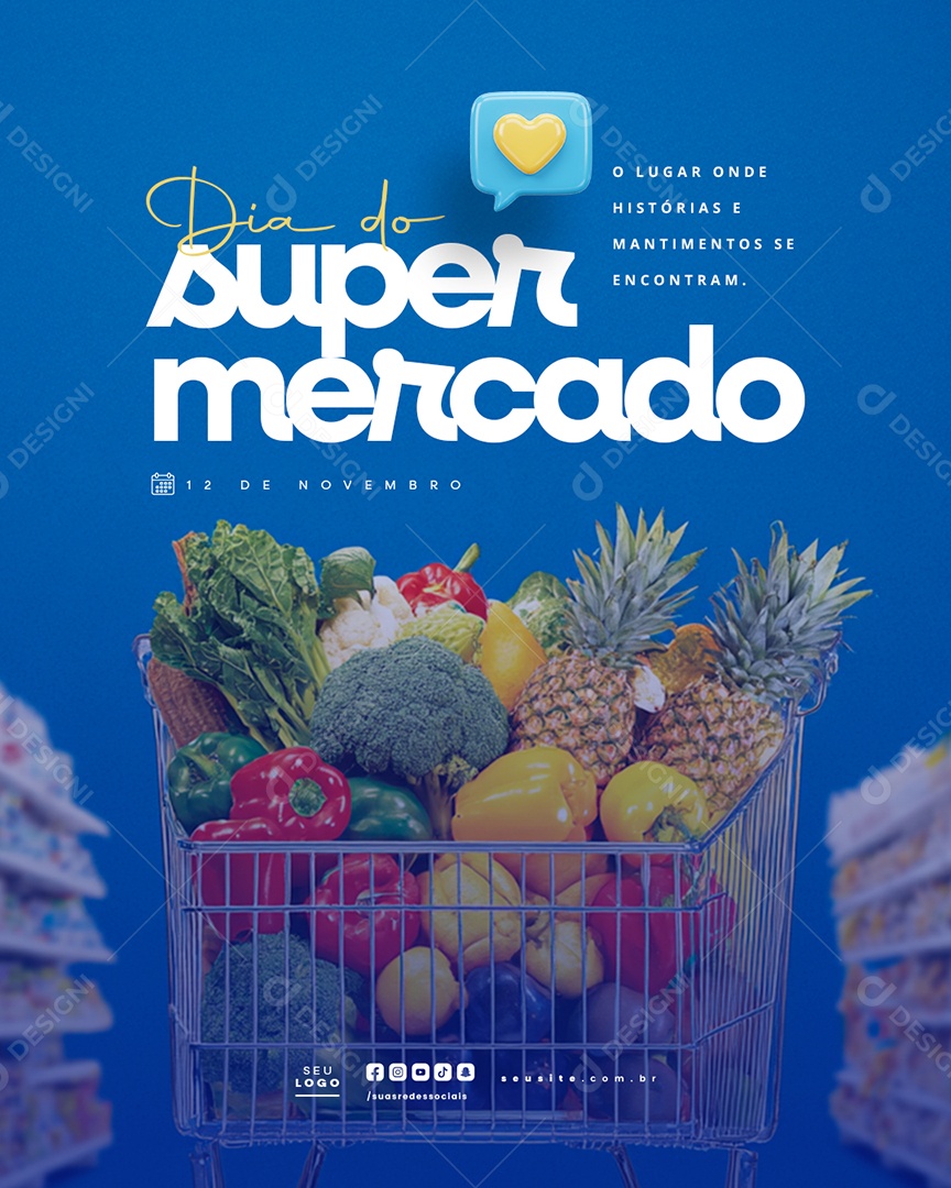 Dia do Supermercado 12 de Novembro Social Media PSD Editável