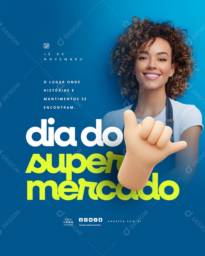 Dia do Supermercado 12 de Novembro Social Media PSD Editável