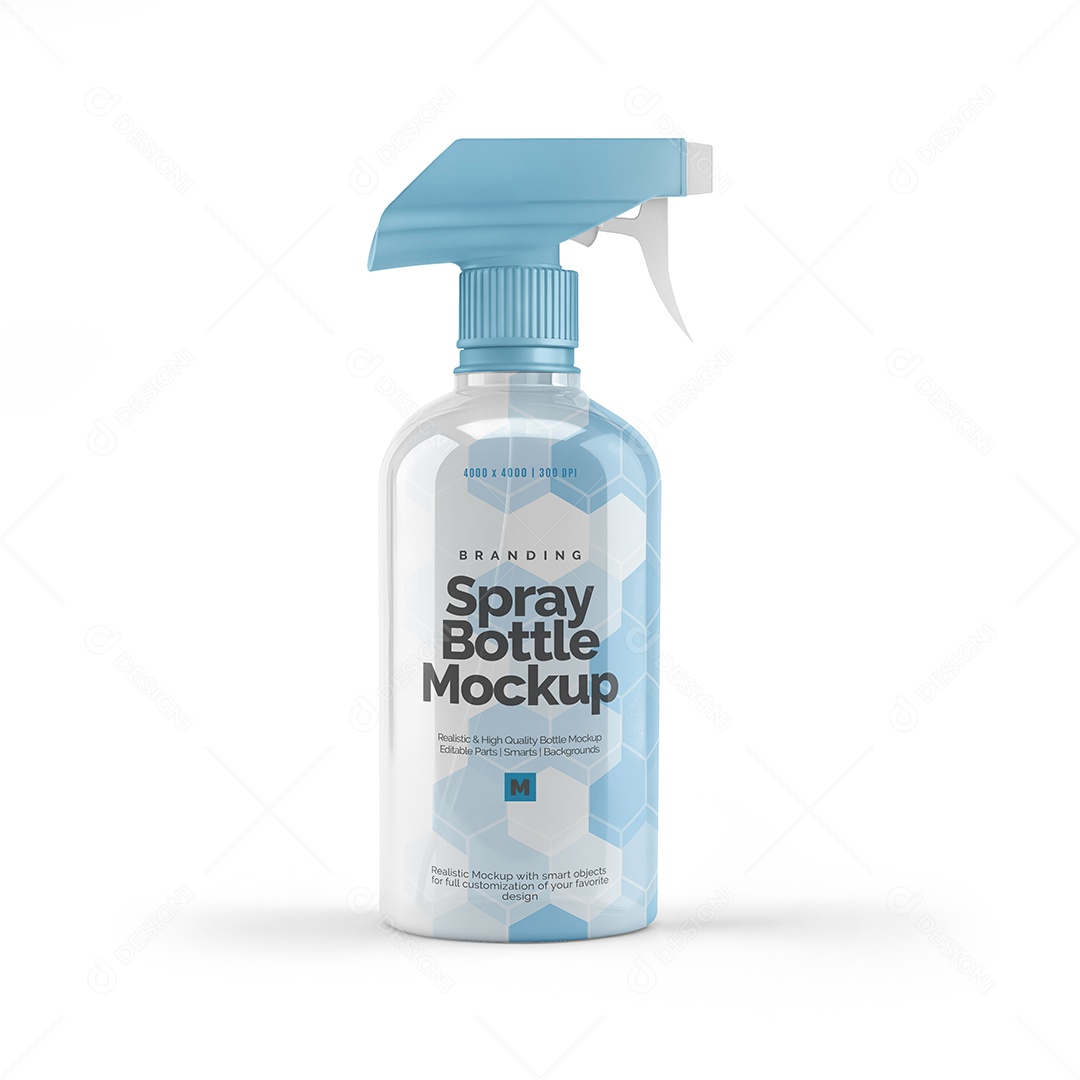 Embalagem Plástica de Spray PSD Editável Mockup