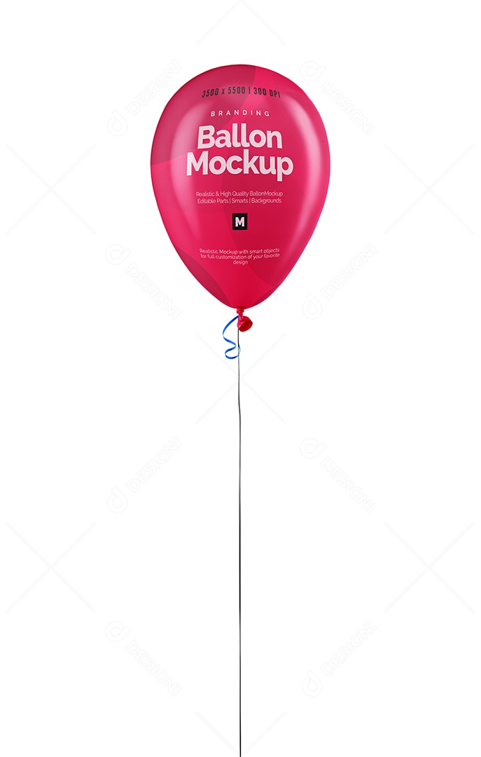 Mockup Balão Vermelho PSD Editável