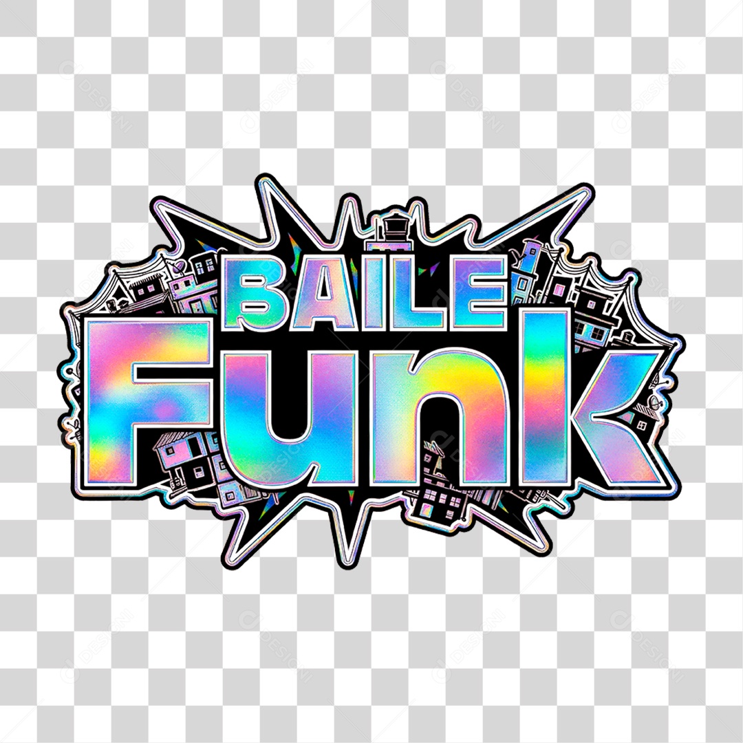 Selo 3D Baile Funk para Composição PNG Transparente