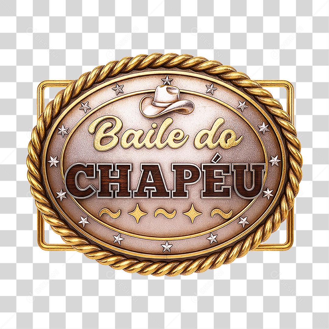 Selo 3D Baile do Chapéu para Composição PNG Transparente